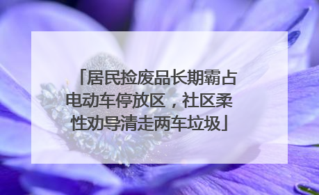 居民捡废品长期霸占电动车停放区，社区柔性劝导清走两车垃圾
