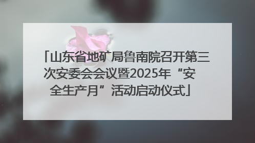 山东省地矿局鲁南院召开第三次安委会会议暨2025年“安全生产月”活动启动仪式