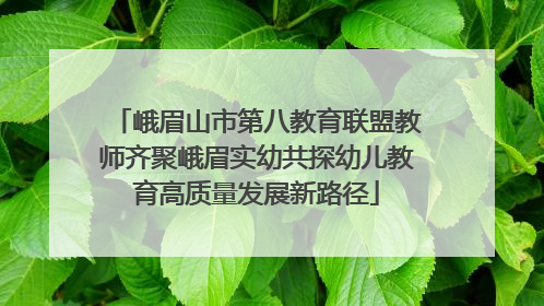 峨眉山市第八教育联盟教师齐聚峨眉实幼共探幼儿教育高质量发展新路径