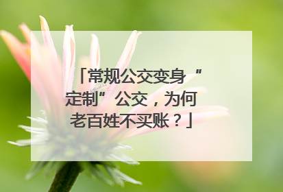 常规公交变身“定制”公交，为何老百姓不买账？