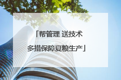 帮管理 送技术 多措保障夏粮生产