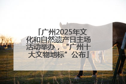广州2025年文化和自然遗产日主场活动举办，“广州十大文物地标”公布