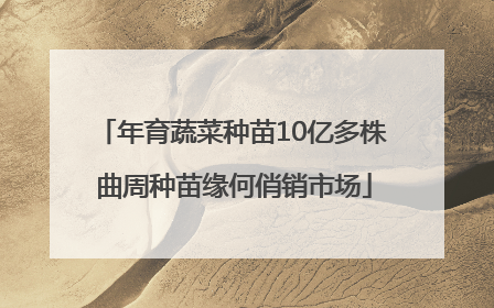 年育蔬菜种苗10亿多株 曲周种苗缘何俏销市场
