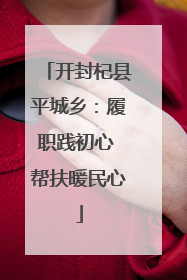 开封杞县平城乡：履职践初心 帮扶暖民心