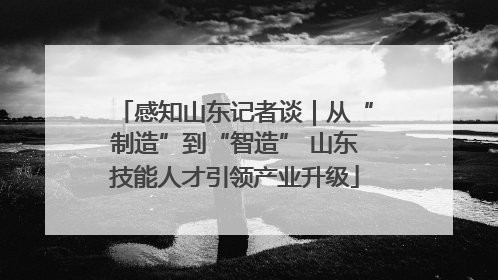 感知山东记者谈｜从“制造”到“智造” 山东技能人才引领产业升级