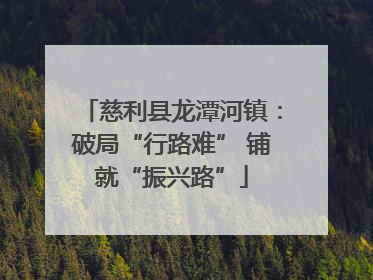 慈利县龙潭河镇：破局“行路难” 铺就“振兴路”