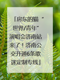 房东的猫“世界/青年”演唱会济南站来了！济南公交开通6条歌迷定制专线