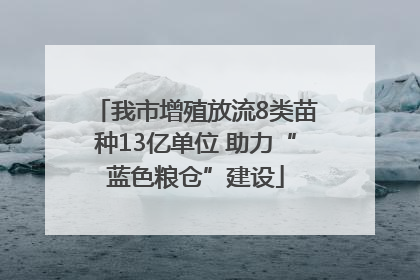 我市增殖放流8类苗种13亿单位 助力“蓝色粮仓”建设
