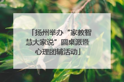 扬州举办“家教智慧大家说”圆桌派暨心理团辅活动