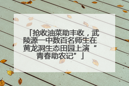 抢收油菜助丰收，武陵源一中数百名师生在黄龙洞生态田园上演“青春助农记”
