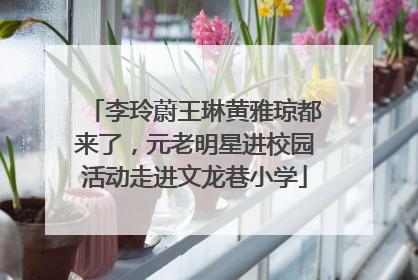 李玲蔚王琳黄雅琼都来了，元老明星进校园活动走进文龙巷小学
