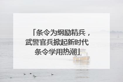 条令为纲励精兵，武警官兵掀起新时代条令学用热潮