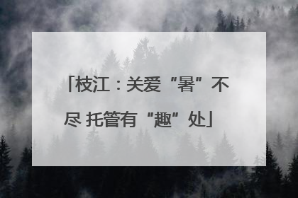 枝江：关爱“暑”不尽 托管有“趣”处