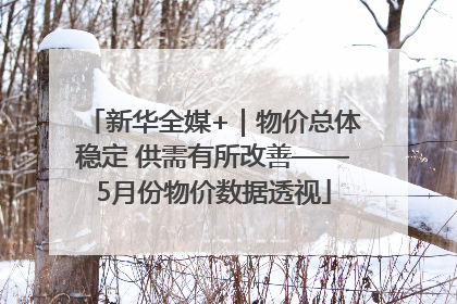 新华全媒+｜物价总体稳定 供需有所改善——5月份物价数据透视