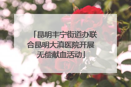 昆明丰宁街道办联合昆明大滇医院开展无偿献血活动