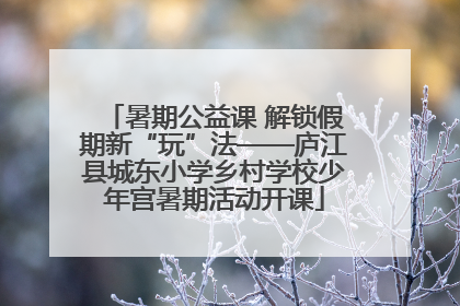 暑期公益课 解锁假期新“玩”法——庐江县城东小学乡村学校少年宫暑期活动开课