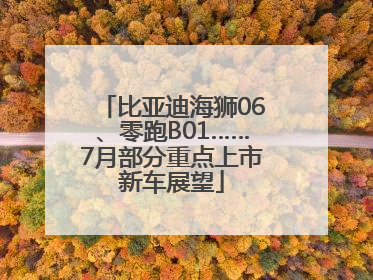 比亚迪海狮06、零跑B01……7月部分重点上市新车展望