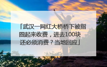 武汉一网红大桥桥下被指圈起来收费，进去100块还必须消费？当地回应