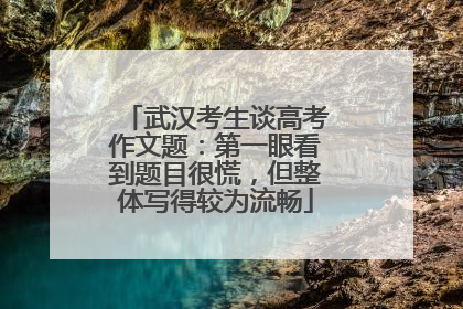 武汉考生谈高考作文题：第一眼看到题目很慌，但整体写得较为流畅