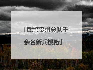 武警贵州总队千余名新兵授衔