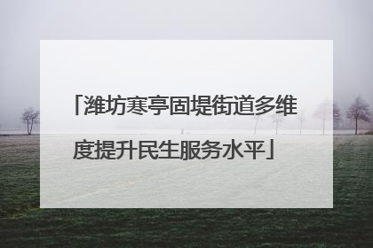 潍坊寒亭固堤街道多维度提升民生服务水平