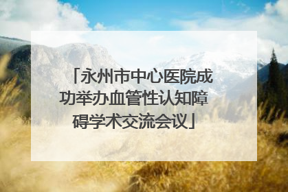 永州市中心医院成功举办血管性认知障碍学术交流会议