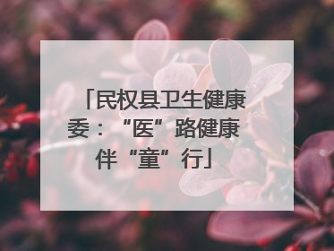 民权县卫生健康委：“医”路健康伴“童”行