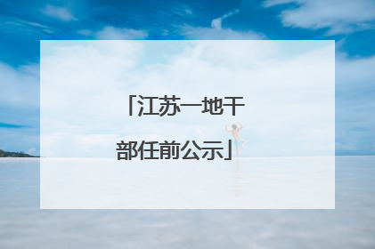 江苏一地干部任前公示