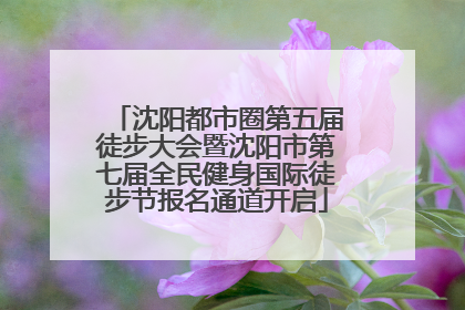 沈阳都市圈第五届徒步大会暨沈阳市第七届全民健身国际徒步节报名通道开启