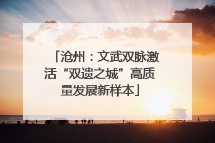沧州：文武双脉激活“双遗之城”高质量发展新样本