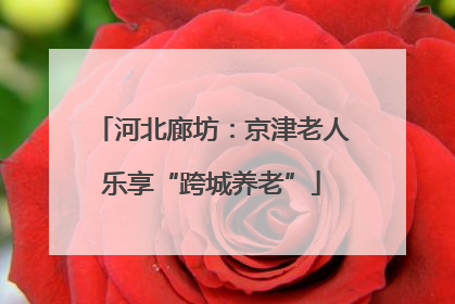 河北廊坊：京津老人乐享“跨城养老”