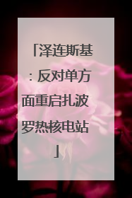 泽连斯基：反对单方面重启扎波罗热核电站