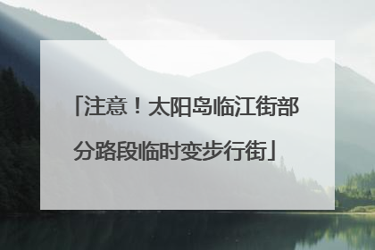 注意！太阳岛临江街部分路段临时变步行街