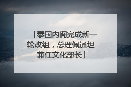 泰国内阁完成新一轮改组，总理佩通坦兼任文化部长