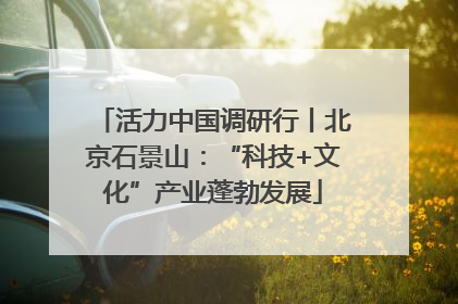 活力中国调研行丨北京石景山：“科技+文化”产业蓬勃发展