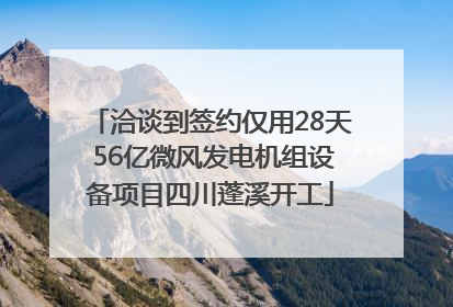 洽谈到签约仅用28天 56亿微风发电机组设备项目四川蓬溪开工