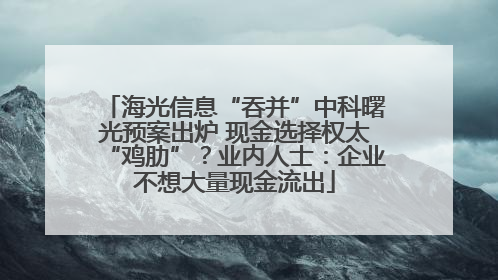 海光信息“吞并”中科曙光预案出炉 现金选择权太“鸡肋”？业内人士：企业不想大量现金流出
