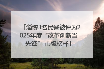 淄博3名民警被评为2025年度“改革创新当先锋” 市级榜样