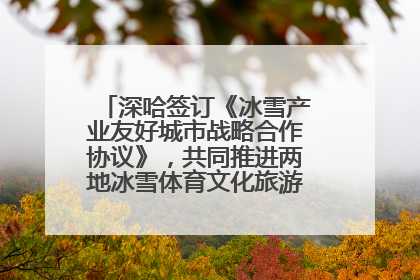 深哈签订《冰雪产业友好城市战略合作协议》，共同推进两地冰雪体育文化旅游高质量发展