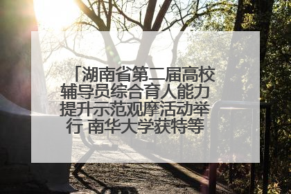 湖南省第二届高校辅导员综合育人能力提升示范观摩活动举行 南华大学获特等奖和一等奖