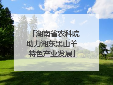 湖南省农科院助力湘东黑山羊特色产业发展