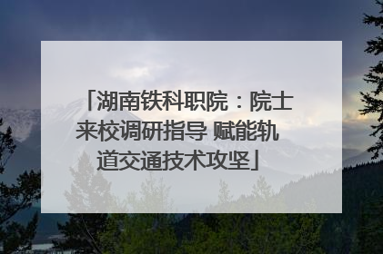 湖南铁科职院：院士来校调研指导 赋能轨道交通技术攻坚