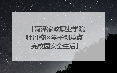 菏泽家政职业学院牡丹校区学子创意点亮校园安全生活
