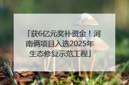 获6亿元奖补资金！河南俩项目入选2025年生态修复示范工程