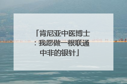 肯尼亚中医博士：我愿做一根联通中非的银针