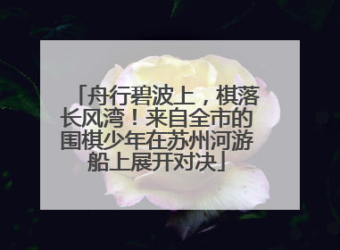 舟行碧波上，棋落长风湾！来自全市的围棋少年在苏州河游船上展开对决