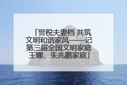 警税夫妻档 共筑文明和谐家风——记第三届全国文明家庭王娜、朱兆鹏家庭