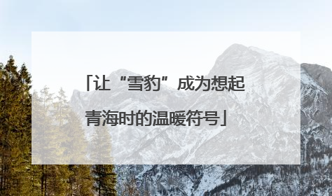 让“雪豹”成为想起青海时的温暖符号