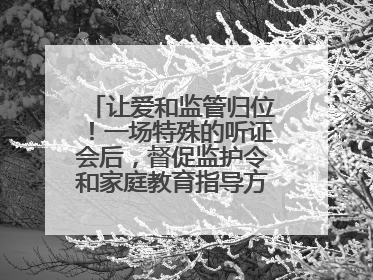 让爱和监管归位！一场特殊的听证会后，督促监护令和家庭教育指导方案同时送达