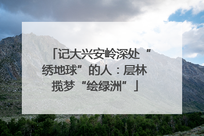 记大兴安岭深处“绣地球”的人：层林揽梦“绘绿洲”